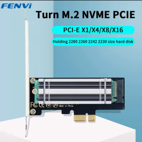 Шлейфи, перехідники Шлейфы, переходники ^/--/^ Адаптер FENVI M.2 NVME на PCIe 4.0 з алюмінієвим радіатором SSD 64 Гбіт/с M.2 SSD Gen /--/ 4 PCIe 4.0 X /--/ 1 X /--/ 4 X /--/ 8 X /--/ 16 для ПК. +Радіатор Охолодженя.  Від 1 /--/ Грн! Без резерву!Розпродаж! - фото фото фото