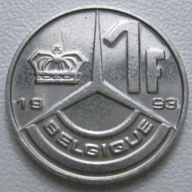 Бельгія Бельгия ^/--/^ Бельгія 1 франк 1993 року Belgique 42787 ^_^^^ Бельгия 1 франк 1993 года Belgique 42787 - фото фото фото