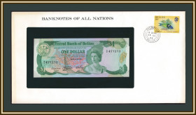 Центральна Америка Центральная Америка ^/--/^ Белиз 1 доллар 1983 P-43 UNC  (в конверте) ^_^^^ Беліз 1 долар 1983 P-43 UNC (у конверті) - фото фото фото