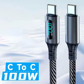 Кабелі Кабели ^/--/^ Кабель шнур USB NNBILI 6 /--/ A 120 /--/ W USB С Type C TypeC 1 метра c дисплеем индикацией мощности Fast Charging ^_^^^ Кабель шнур USB NNBILI 6 /--/ A 120 /--/ W USB З Type C TypeC 1 метра c дисплеєм індикацією потужності Fast Charging - фото фото фото