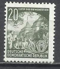 НДР, ФРН ГДР, ФРГ ^/--/^ ГДР 1953 курхаус Бад Ельстер стандарт офсет 1 /--/ м. ^_^^^ НДР 1953 курхаус Бад Ельстер стандарт офсет 1 /--/ м. - фото фото фото