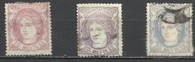 Іспанія Испания ^/--/^ Испания 1870 Испания с короной 3 /--/ м.гаш. ^_^^^ Іспанія 1870 Іспанія з короною 3 /--/ м.гаш. - фото фото фото