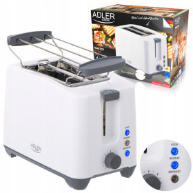 Тостери Тостеры ^/--/^ Тостер Adler AD 3216 - 1000 Вт, 2 тости, 7 рівнів підсмажування ^_^^^ Тостер Adler AD 3216 - 1000 Вт, 2 тоста, 7 уровней поджаривания - фото фото фото
