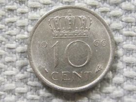 Нідерланди Нидерланды ^/--/^ Нидерланды 10 центов 1966 года #3947 ^_^^^ Нідерланди 10 центів 1966 року #3947 - фото фото фото