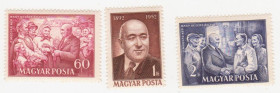Угорщина Венгрия ^/--/^ Венгрия 1952 г. №  1244‑1246 ** серия ^_^^^ Угорщина 1952 р. No 1244-1246 ** серія - фото фото фото