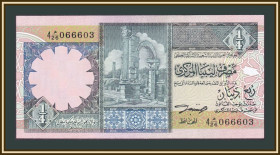 Лівія Ливия ^/--/^ Ливия 1/4 динара 1991 P-57  (57 /--/ b) UNC ^_^^^ Лівія 1/4 динара 1991 P-57 (57 /--/ b) UNC - фото фото фото