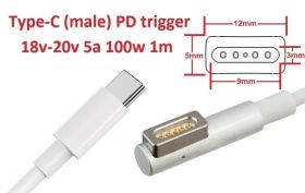 Інше Другое ^/--/^ Переходник для блока питания MagSafe 1 (for Apple) 18.5 /--/ v 4.6 /--/ a 85 /--/ w 1.7 /--/ m з USB Type-C (male) Power Del - фото фото фото