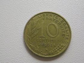 Франція Франция ^/--/^ Франция 10 сантимов 1967 года #15893 ^_^^^ Франція 10 сантимів 1967 року #15893 - фото фото фото