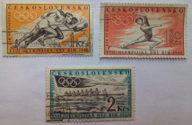 Чехословаччина Чехословакия ^/--/^ Чехословакия 1960 Олимпийские игры, Рим, гашеные  (КЦ=1,6 евро) ^_^^^ Чехословаччина 1960 Олімпійські ігри, Рим, гашені (КЦ = 1,6 євро) - фото фото фото
