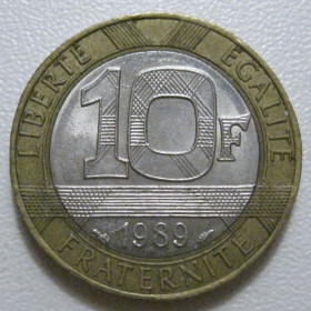 Франція Франция ^/--/^ Франція 10 франків 1989 року 43758 ^_^^^ Франция 10 франков 1989 года 43758 - фото фото фото