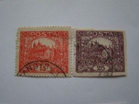 Чехословаччина Чехословакия ^/--/^ ЧССР, Михель 2009,том I, 26 /--/ A,28 /--/ Ua, Пражский град. ^_^^^ ЧССР, Міхель 2009,том I, 26 /--/ A,28 /--/ Ua, Празький град. - фото фото фото