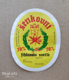 Етикетки Этикетки ^/--/^ Этикетка пивная Šenkovní jihlavské světlé. Чехия. ^_^^^  Этиenkovní jihlavské světlé. Чехія. - фото фото фото