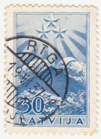 Балтійські країни Балтийские страны ^/--/^ Латвия 1937 г № 202 гашеная ^_^^^ Латвія 1937 р. No 202 гашена - фото фото фото