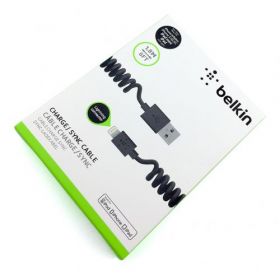 Кабелі Кабели ^/--/^ Дата кабель Belkin спираль iPhone 5 1.8 /--/ M Черный ^_^^^ Дата кабель Belkin спіраль iPhone 5 1.8 /--/ M Чорний - фото фото фото