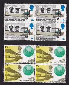 Транспорт Транспорт ^/--/^ Авиация .Великобритания 1969 г MNH - квартблок ^_^^^ Велика Британія 1969 MNH - квартблок - фото фото фото
