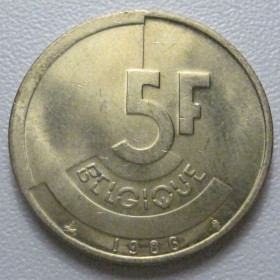 Бельгія Бельгия ^/--/^ Бельгія 5 франків 1986 року Belgique 42873 ^_^^^ Бельгия 5 франков 1986 года Belgique 42873 - фото фото фото