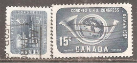 Північна Америка Северная Америка ^/--/^ Канада 1957 Sc.371-372 гаш. ПОЛНАЯ серия ^_^^^ Канада 1957 Sc.371-372 гаш. Повна серія - фото фото фото