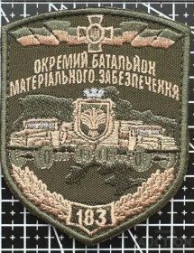 Інше Другое ^/--/^ Шеврон 183 окремий батальйон матеріального забезпечення № 876 ^_^^^ Шеврон 183 отдельный батальон материального обеспечения No 876 - фото фото фото