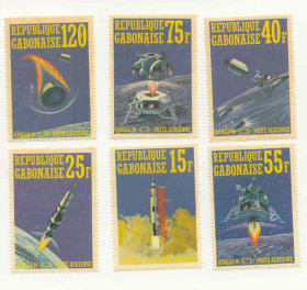 НДР, ФРН ГДР, ФРГ ^/--/^ Габон  1971 марки  Космос 6 шт. негашеные ^_^^^ Габон 1971 марки Космос 6 шт. негашені - фото фото фото