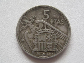 Іспанія Испания ^/--/^ Испания 5 песет 1957  (1971) года 32161 ^_^^^ Іспанія 5 песет (1971) року 32161 - фото фото фото
