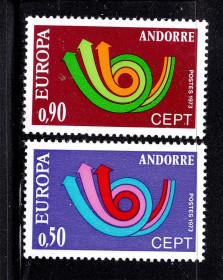 Малі Держави Європи Малые Государства Европы ^/--/^ Андорра 1973 г  MNH -  СЕРТ EUROPA - ^_^^^ Андорра 1973 MNH - Серт EUROPA - фото фото фото