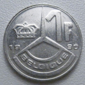 Бельгія Бельгия ^/--/^ Бельгія 1 франк 1990 року Belgique 42764 ^_^^^ Бельгия 1 франк 1990 года Belgique 42764 - фото фото фото