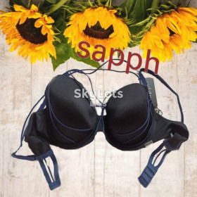 Бюстгальтери Бюстгальтеры ^/--/^ Sapph EUR 90 /--/ B Бюстгальтер с портупеей поролон косточка черный т синий ^_^^^ Sapph EUR 90 /--/ B Бюстгальтер з портупеєю поролон кісточка чорний т синій - фото фото фото