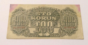 Чехословаччина Чехословакия ^/--/^ Чехословакия Оккупация 100 крон 1944 год. В коллекцию... Еще 100 лотов! ^_^^^ Чехословаччина Окупація 100 крон 1944 У колекцію... Ще 100 лотів! - фото фото фото