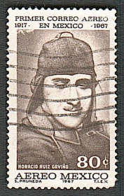 Центральна Америка Центральная Америка ^/--/^ Мексика  (1967) Авиапочта. 50 лет первому рейсу Пачука-Мехико. Лётчик ^_^^^ Мексика (1967) Авіапошта. 50 років першому рейсу Пачука-Мехіко. Льотчик - фото фото фото