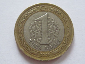 Туреччина Турция ^/--/^ Туреччина 1 ліра 2009 року #38936 ^_^^^ Турция 1 лира 2009 года #38936 - фото фото фото