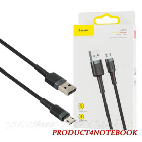 Кабелі Кабели ^/--/^ Кабель Baseus Cafule Cable USB For Micro 2.4 /--/ A 1 /--/ m Gray+Black (CAMKLF-BG /--/ 1) - фото фото фото