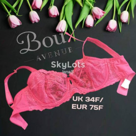 Бюстгальтери Бюстгальтеры ^/--/^ Boux Avenue  UK /--/ 34 /--/ F/EUR 75 /--/ F Бюстгальтер полупрозрачный мягкий косточка малиновый ^_^^^ Boux Avenue UK /--/ 34 /--/ F/EUR 75 /--/ F Бюстгальтер напівпрозорий м'який кісточка малиновий - фото фото фото