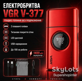 Електробритви Электробритвы ^/--/^ Электробритва шейвер с двойным лезвием, от USB, VGR V-377, Красная / Мужская электробритва аккумуляторная ^_^^^ Електробритва шейвер з подвійним лезом, від USB, VGR V-377, Червона / Чоловіча електробритва акумуляторна - фото фото фото