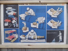 Інше Другое ^/--/^ Плакат ГО Уход за пораженными 1985 год ^_^^^ Плакат ГО Догляд за ураженими 1985 - фото фото фото