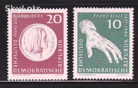 НДР, ФРН ГДР, ФРГ ^/--/^ ГДР 1961 г MNH - музыка - Ф. Лист ^_^^^ НДР 1961 р MNH - музика - Ф. Ліст - фото фото фото