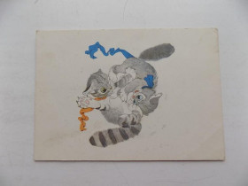 СРСР СССР ^/--/^ Открытка Ротов Сказка про двух котов 1964 г ^_^^^ Казка про двох котів 1964 - фото фото фото