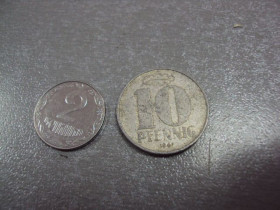 НДР, ФРН ГДР, ФРГ ^/--/^ монета германия 10 пфеннигов 1967 №9091 ^_^^^ монета германія 10 пфенігів 1967 No /--/ 9091 - фото фото фото