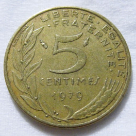 Франція Франция ^/--/^ Франція 5 сантимів 1979 року #6 /--/ П /--/ 1296 ^_^^^ Франция 5 сантимов 1979 года #6 /--/ П /--/ 1296 - фото фото фото