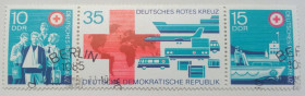 НДР, ФРН ГДР, ФРГ ^/--/^ ГДР 1972 Красный крест, сцепка, гашеная ^_^^^ НДР 1972 Червоний хрест, зчіпка, гашена - фото фото фото