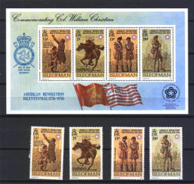 Великобританія Великобритания ^/--/^ ZM  GB Man / Мэн 1976 г MNH - блок+ марки ^_^^^ ZM GB Man (1976) — блок+ марки - фото фото фото