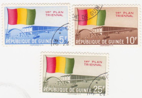 Гвінея Гвинея ^/--/^ Гвинея 1961 г..№ 77‑79 гашеная серия ^_^^^ Гвінея 1961 р. No 77-79 гашена серія - фото фото фото