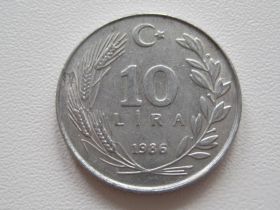 Туреччина Турция ^/--/^ Турция 10 лир 1986 года 15291 ^_^^^ Туреччина 10 лір 1986 15291 - фото фото фото