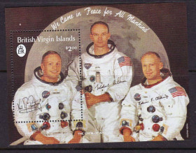 Освоєння космосу Освоение космоса ^/--/^ Космос .   Бр. Виргинские о-ва 1989 г  MNH - блок ^_^^^ Космос . Бр. Віргінські острови 1989 MNH - фото фото фото