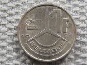 Бельгія Бельгия ^/--/^ Бельгия 1 франк 1991 года /BELGIQUE/ #3630 ^_^^^ Бельгія 1 франк 1991 року / BELGIQUE / # 3630 - фото фото фото