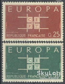 Франція Франция ^/--/^ Франция 1963 Европа CEPT Mi 1450-1451 MNH ^_^^^ Франція 1963 Європа CEPT Mi 1450-1451 MNH - фото фото фото