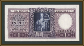 Аргентина Аргентина ^/--/^ Аргентина 1 песо 1952-1955 P-260  (260 /--/ b) аUNC ^_^^^ Аргентина 1 песо 1952-1955 P-260 (260 /--/ b) аUNC - фото фото фото