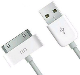 Кабелі Кабели ^/--/^ USB кабель для iPhone 4 30 pin белый ^_^^^ USB кабель для iPhone 4 30 pin білий без упаковки - фото фото фото