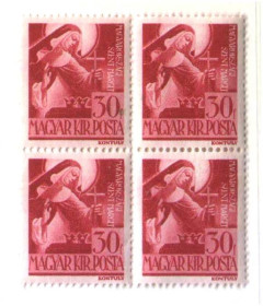 Угорщина Венгрия ^/--/^ ZM  Венгрия  1944 г  MNH - квартблок ^_^^^ ZM Угорщина 1944 р MNH - квартблок - фото фото фото