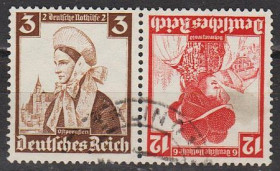 Третій Рейх (-) Третий Рейх (-) ^/--/^ 1935 - Рейх - Народні костюми S 233 Mi.591 590 _гаш ^_^^^ 1935 — Рейх — Народные костюмы S 233 Mi.591 590 - фото фото фото