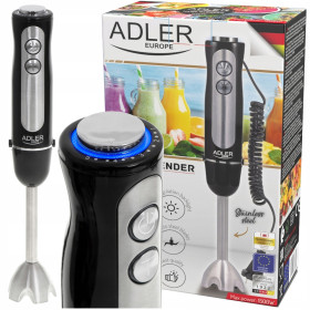 Блендери Блендеры ^/--/^ Занурювальний блендер Adler AD 4625 black - 1500 Вт, 5 швидкостей, Turbo, нержавіюча сталь - фото фото фото